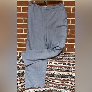 Alfred Dunner Womens Sz 16 Straight Leg Pull On Pants Blue Check Classic Stretch